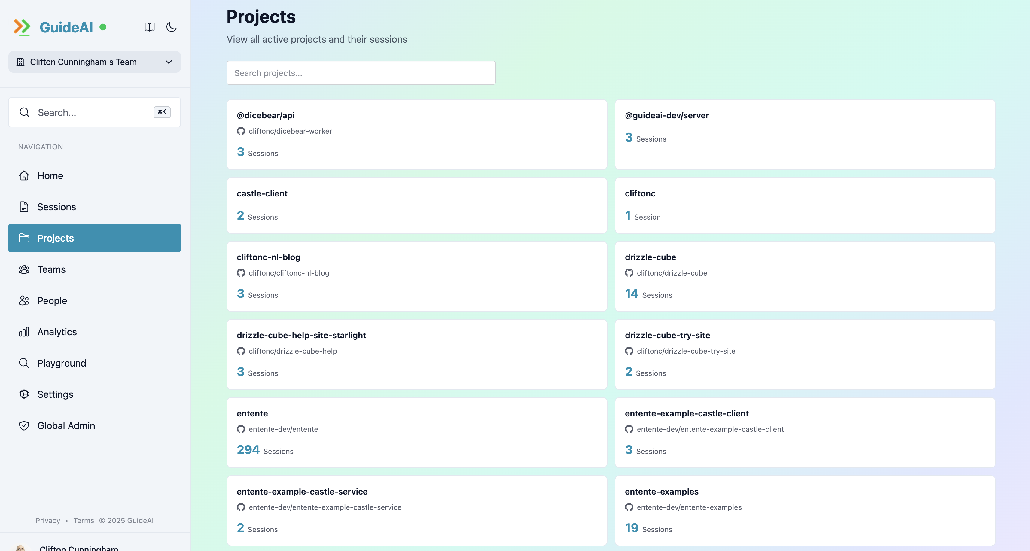 Projects Page
