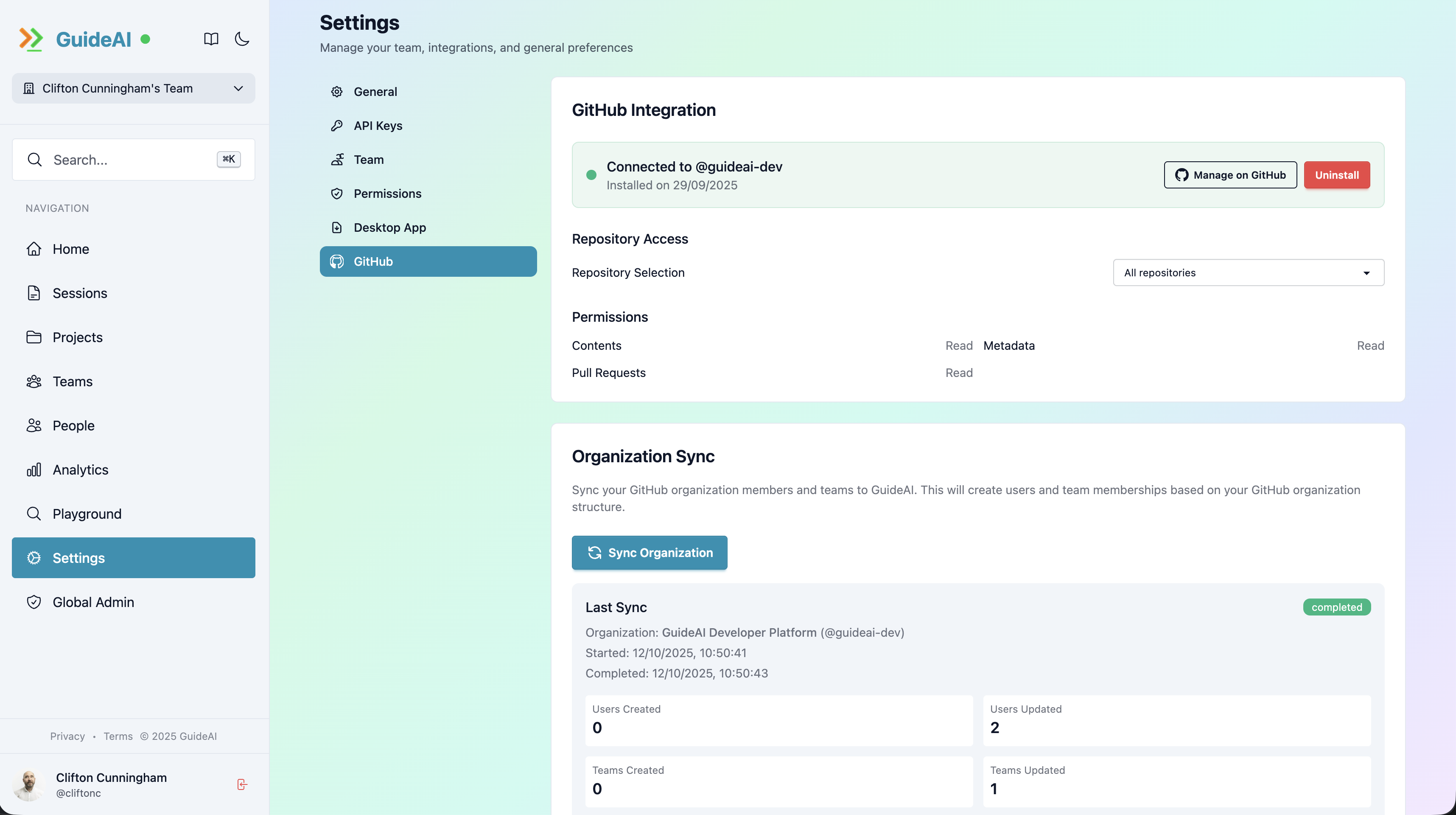 GitHub Settings